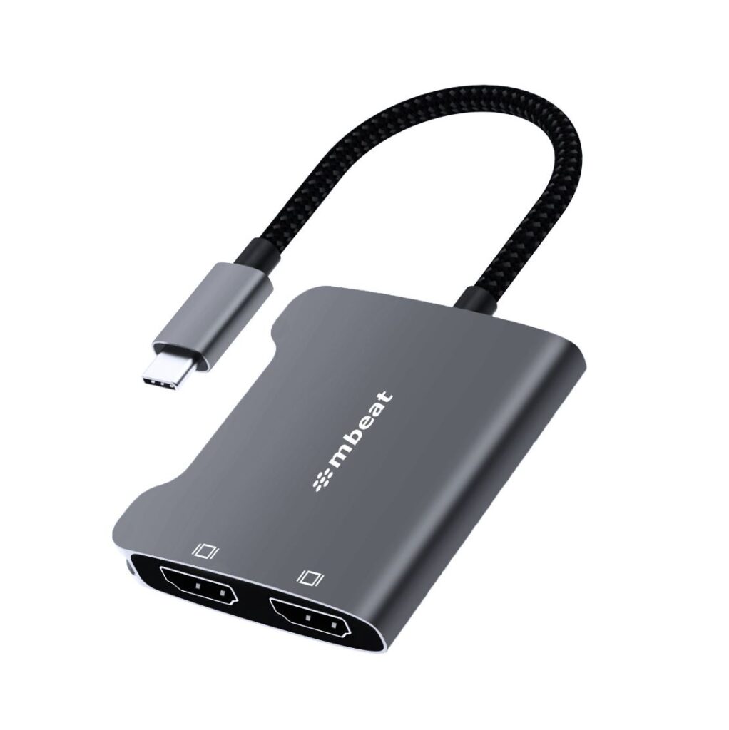mbeat® Tough Link USB-C to Dual 4K HDMI Adapter DisplayPort Alt Mode HDMI