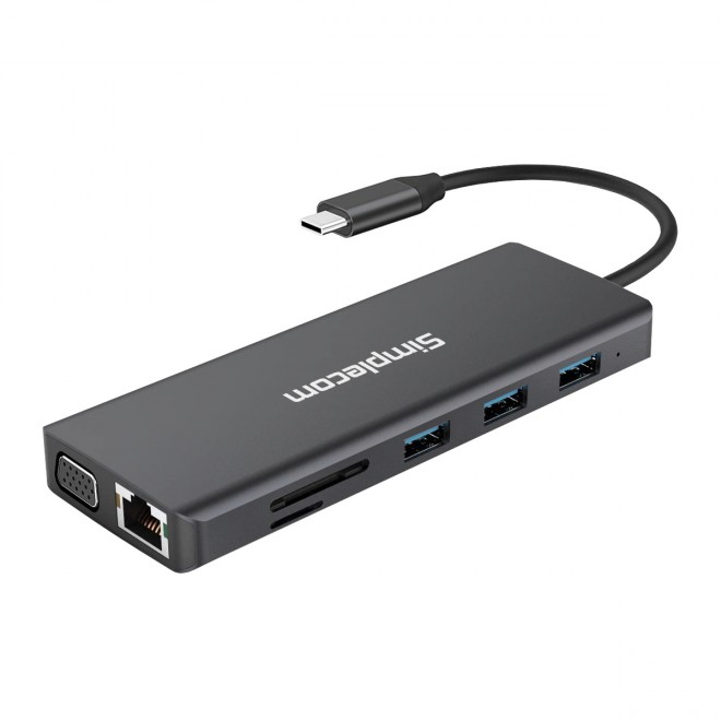 Simplecom CHN612 USB-C 12-in-1 Multiport Docking Station Dual HDMI + VGA