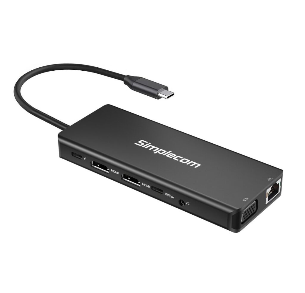 Simplecom CHN613 USB-C 13-in-1 Multiport Docking Station Dual HDMI + VGA