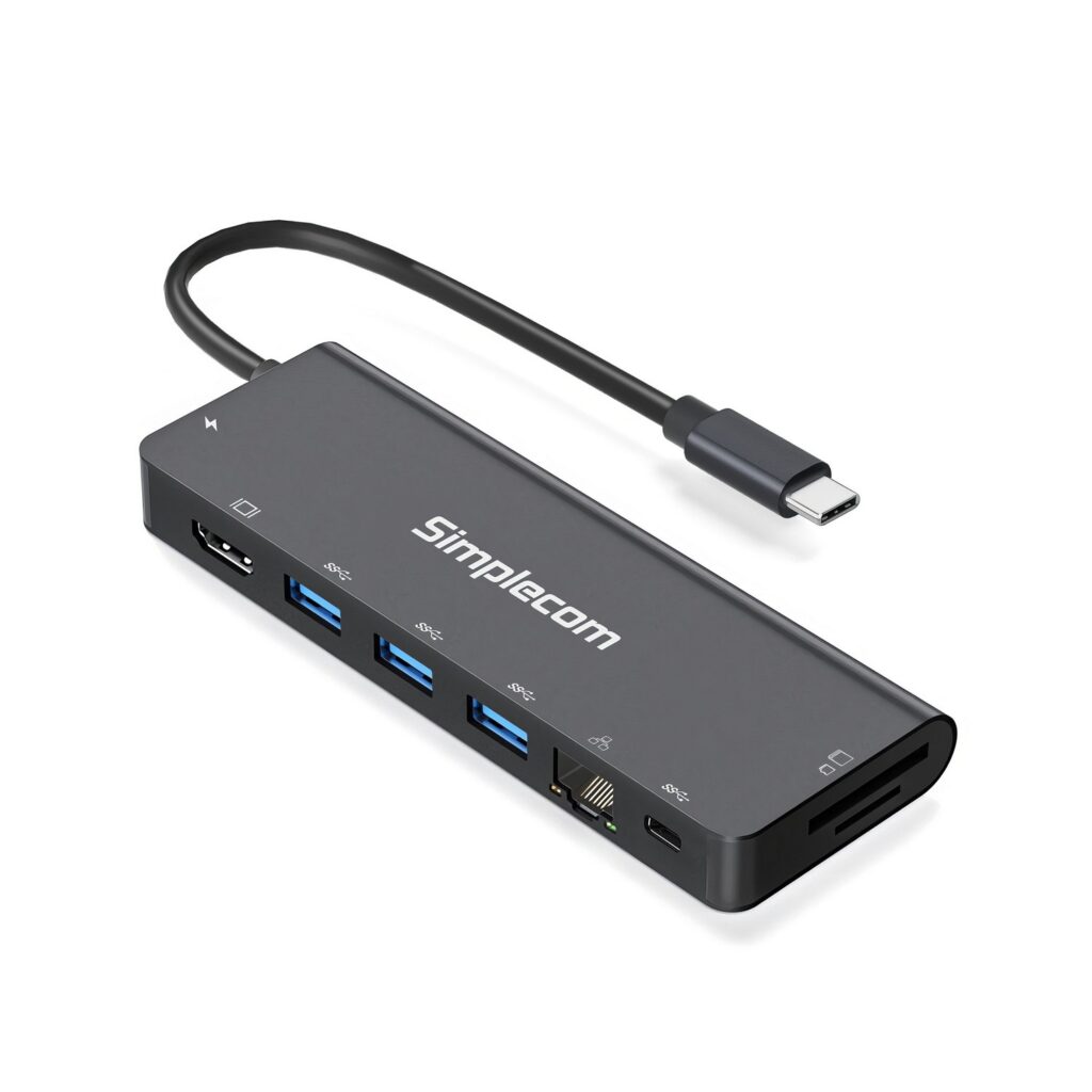 Simplecom CHT590 USB-C SuperSpeed 9-in-1 Multiport Docking Station HDMI