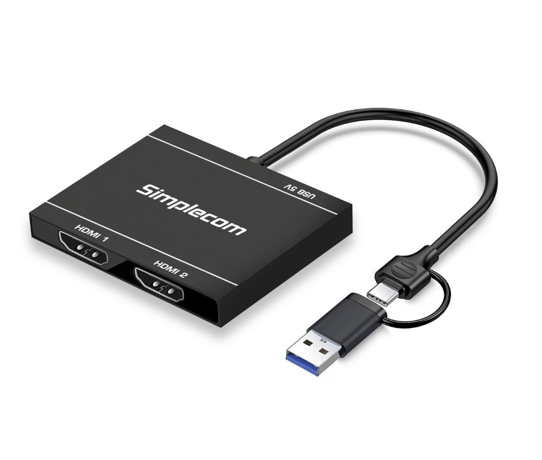 Simplecom DA327 USB 3.0 or USB-C to Dual HDMI Display Adapter