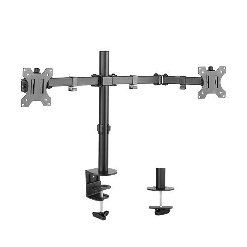 Brateck Dual Screens Economical Double Joint Articulating Steel Monitor Arm