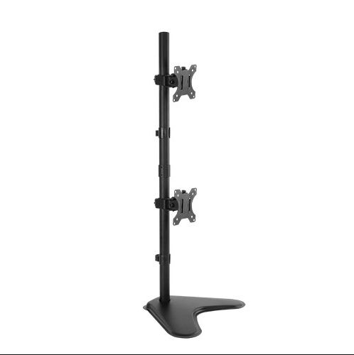 Brateck Dual Free Standing Screens Economical Double Joint Articulating Steel