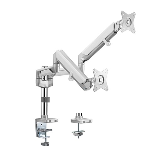 Brateck Dual Monitors Pole-Mounted Epic Gas Spring Aluminum Monitor Arm