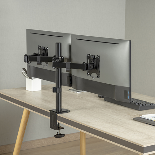 Brateck Dual-Monitor Steel Articulating Monitor Mount Fit Most 17'-32' Monitor