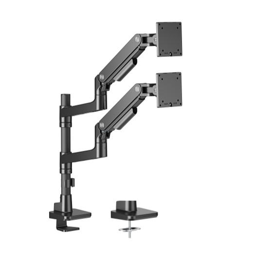 Brateck LDT81-C024P-B Noteworthy Pole-Mounted Heavy-Duty Gas Spring Dual