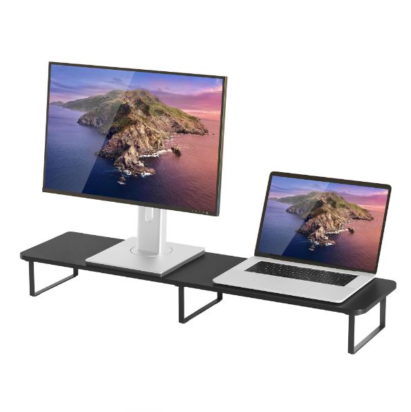 mbeat® activiva Black Dual Monitor Riser Dimensions:1000mm × 260mm × 122mm