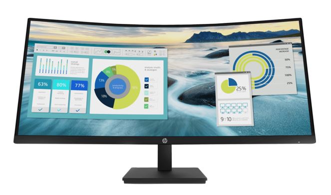 HP P34hc G4 34" WQHD 4K CURVED 21:9 3440x1440 Height Adjust Tilt USB-C