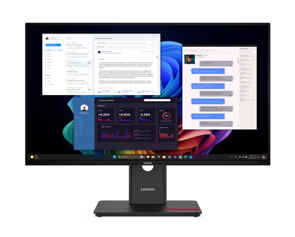 Lenovo ThinkVision T27UD-40 27" UHD USB-C Dock Monitor 4K 3840x2160 16:9