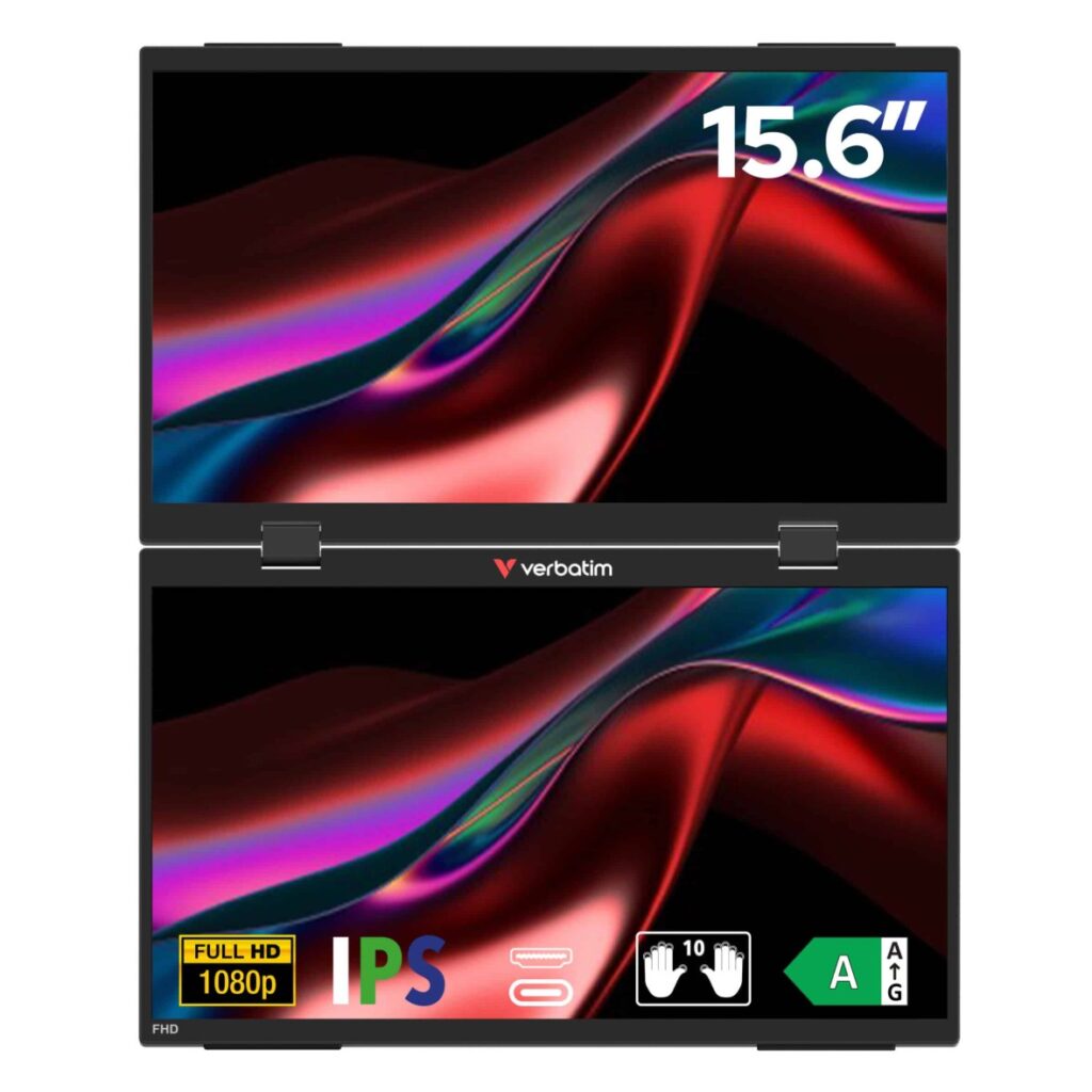 Verbatim 15.6" USB-C Full HD 1080p Dual Portable Monitor