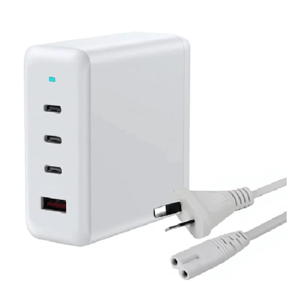 USP 100W Four Ports USB-C PD GaN Wall Charger White - 3x USB-C, 1x USB-A