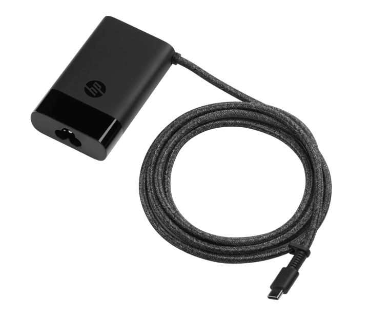 HP 65W USB-C Charger Laptop Travel AC Power Adapter