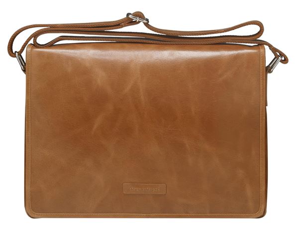 Marselisborg 14' Leather Messenger Business Laptop Bag Handcrafted Golden Tan