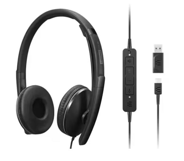 LENOVO Lenovo Wired ANC Headset Gen 2 Lightweight USB-C to USB-A ctive noise