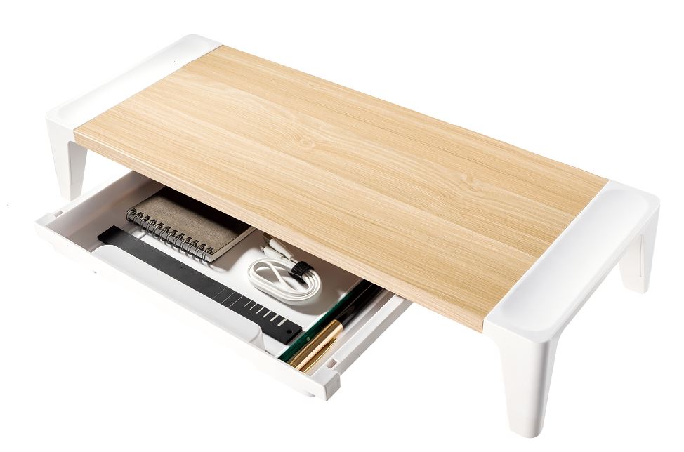 mbeat® activiva ErgoLife Monitor Stand Riser with Storage Drawer