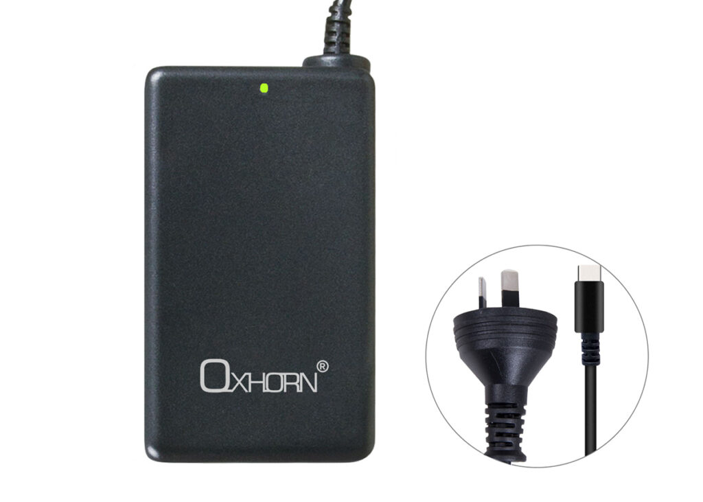 Oxhorn 65W AC Power Adapter USB-C Charger Power Delivery - Black