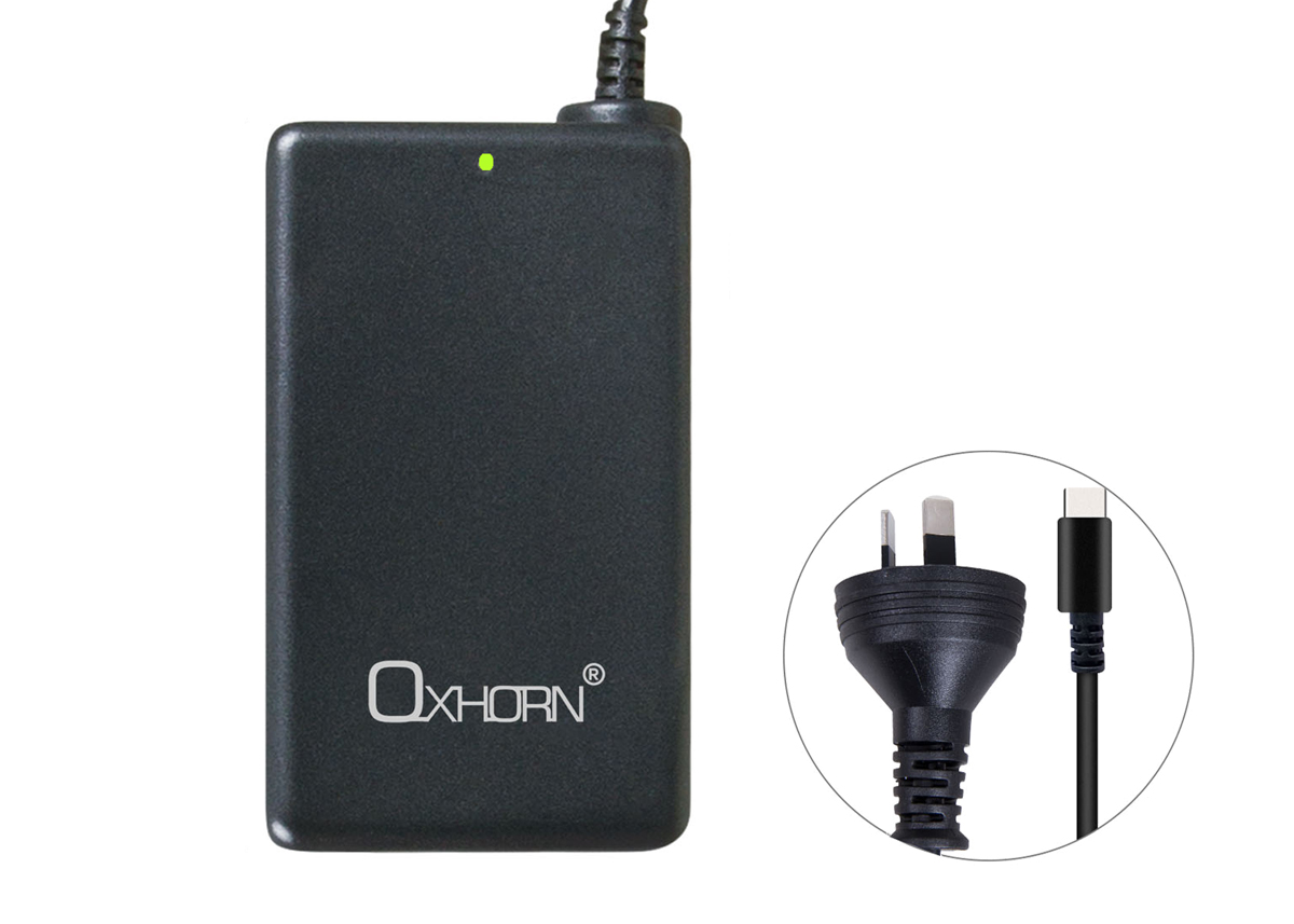 Oxhorn 65W AC Power Adapter USB-C Charger Power Delivery - Black