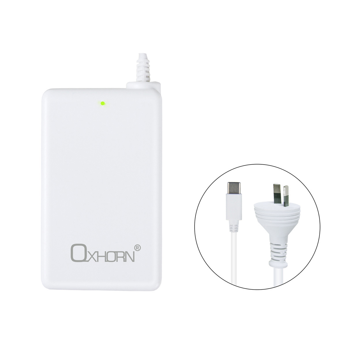 Oxhorn 65W AC Power Adapter USB-C Charger Power Delivery - White