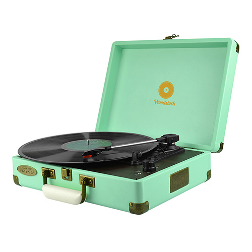 mbeat® Woodstock Retro Turntable Player TIFFANY BLUE Speakers: Built in