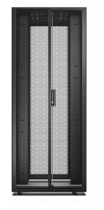APC Easy Rack, 48U, Black, With Roof, Castors, Feet, 4 Brackets