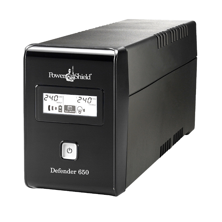 PowerShield Defender 650VA/390W UPS, AVR, LCD display, 2 AU outlets
