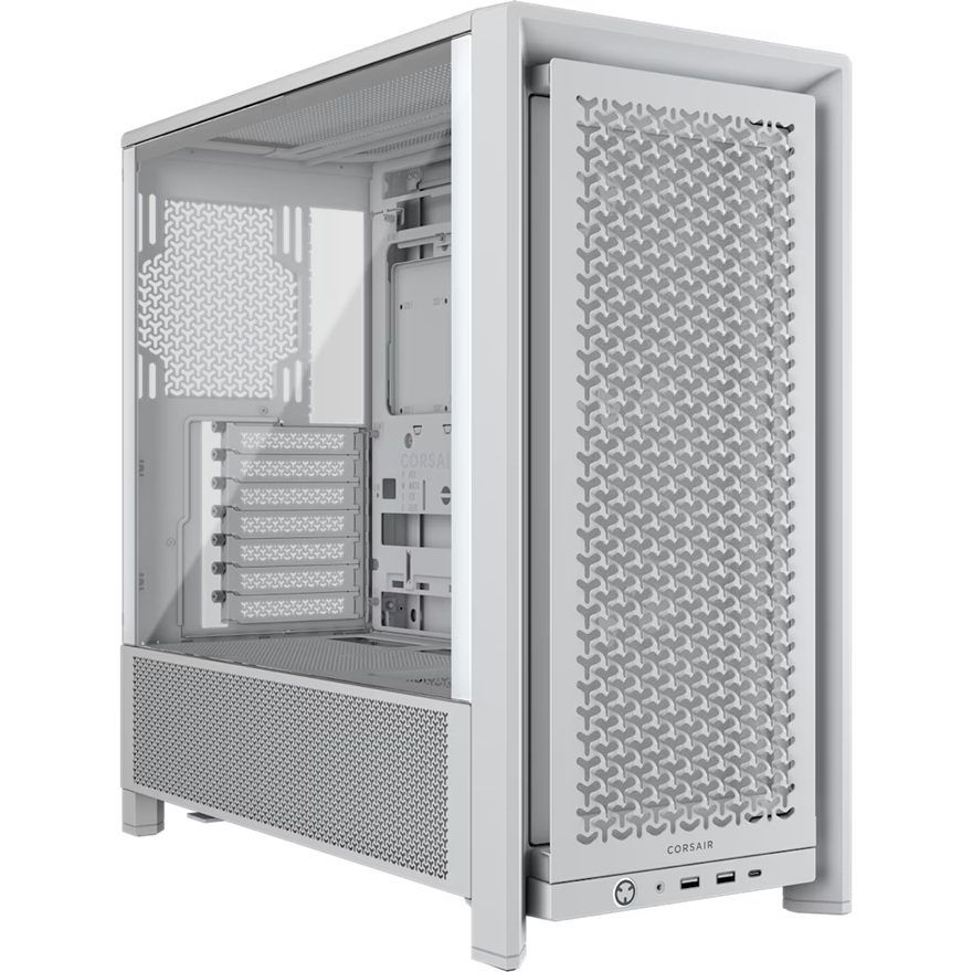 Corsair FRAME 4000D RS Modular Mid-Tower PC Case - White, ATX, 430mm GPU, 170mm CPU cooler, 360mm rad, 1x USB-C 3.2 Gen 2