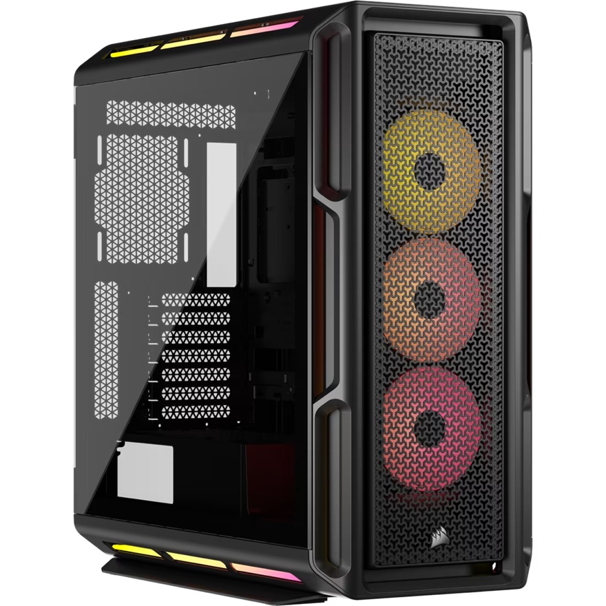 Corsair iCUE LINK 5000T LX RGB Mid-Tower High-Performance PC Case - Black, ATX, 450mm GPU, 170mm CPUcooler, 360mm rad, 3x LX120 RGB, 1x USB-C 3.2 Gen2