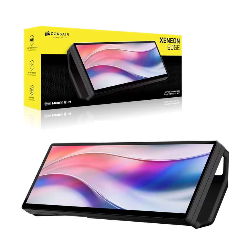 Corsair XENEON EDGE 14.5' LCD Touchscreen, 2560x720@60Hz, HDMI/USB-C, 5-point touch, magnetic mount, detachable stand, vertical/horizontal use