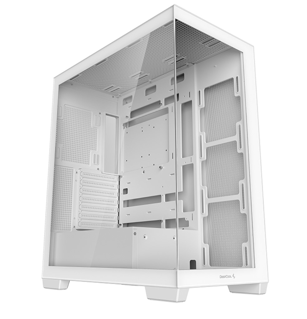 DeepCool CG580 White Panoramic ATX Mid-Tower Case, Up to 2x 360mm Radiators, 9x120mm Fans. Front 2x USB3.0, Audio I/O Panel (LS)