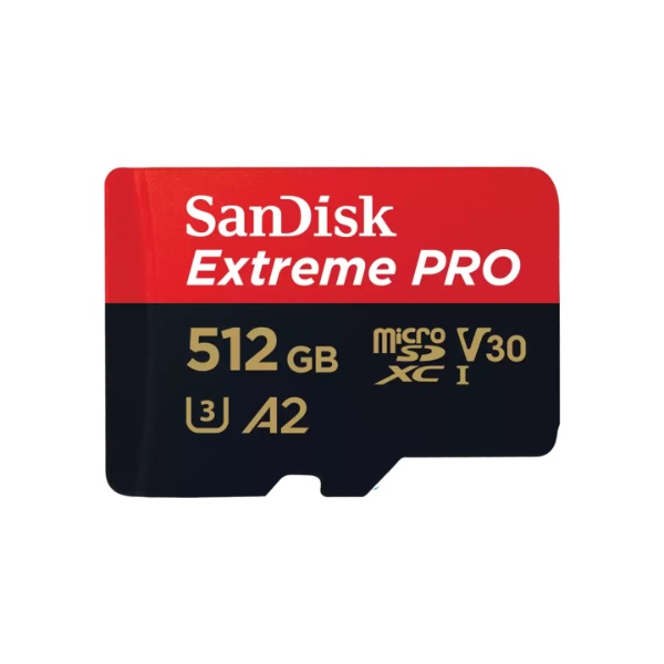 SanDisk Extreme® PRO microSDXC™ UHS-I CARD 512GB  Write speeds of up to 140MB/S  Great for capturing 4K UHD video  Lifetime Limited Warranty