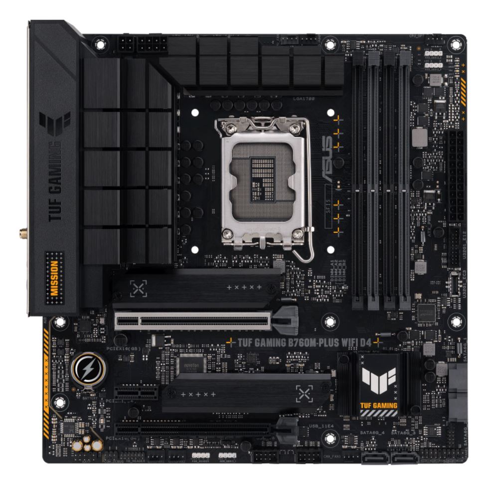 ASUS B760M TUF GAMING B760M-PLUS WIFI II Intel LGA1700 mATX Motherboard 192GB, DDR5, 1 x PCIe 5.0 x16 slot, 3 x M.2 slots,4 x SATA,1xHDMI, 1xDP