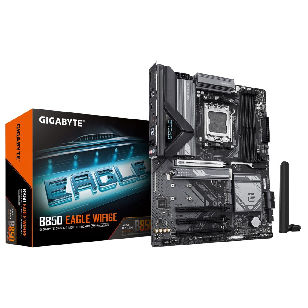 Gigabyte B850 EAGLE WIFI6E 1.0, AMD AM5, 4 x DDR5 up to 256 GB,  1 x HDMI, 4 x PCI Express x16, 3 x M.2, 4 x SATA, 6 x USB 3.2