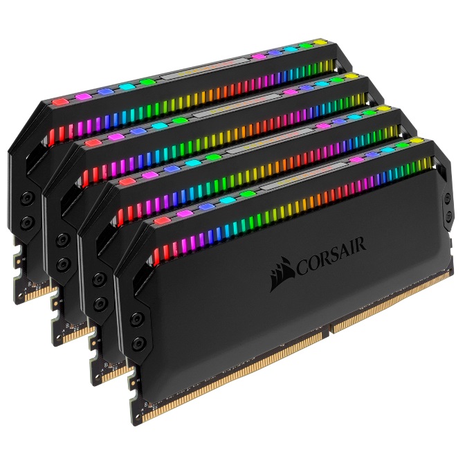 Corsair Dominator Platinum RGB 32GB (4x8GB) DDR4 3200MHz CL16 AMD Ryzen Memory Kit, RGB Lighting, Anodized Aluminum Heat Spreader, XMP 2.0