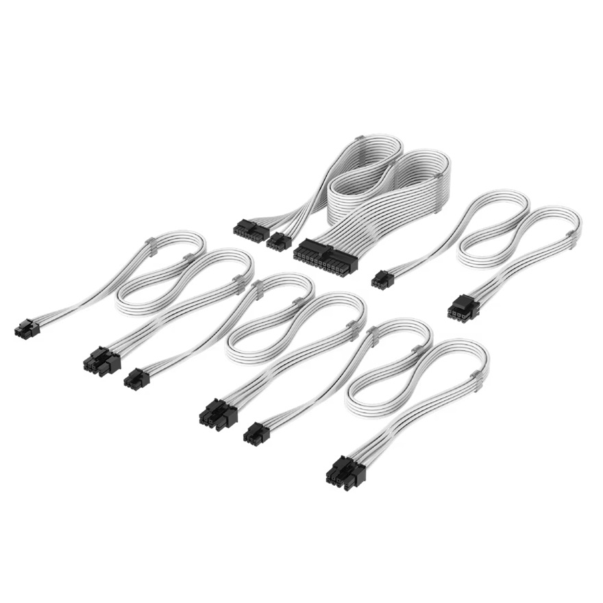 For Corsair PSU - Elite Premium Individually Sleeved Type-4 PSU Cables Starter Kit - White