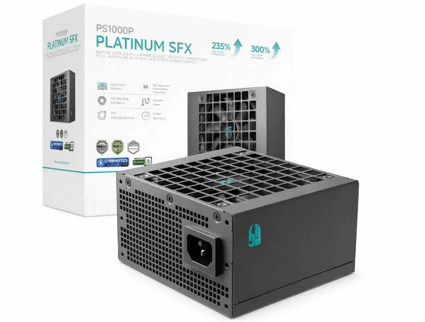 DeepCool PS1000P 1000W Gamer Storm SFX Full Japanese Electroyltic Capacitors Cybenetics Platinum/PPLP 115V Platinum